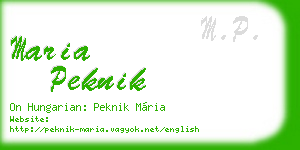maria peknik business card