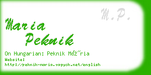maria peknik business card
